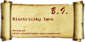 Bisztriczky Imre névjegykártya