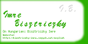 imre bisztriczky business card